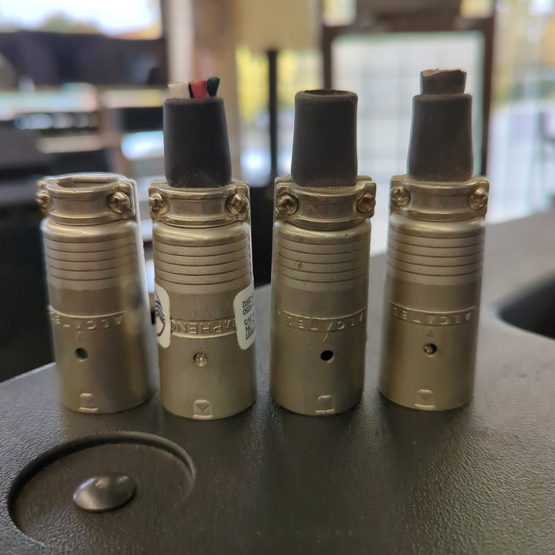 ITT/Cannon Model EP-4 Male cable mount 4 pole connectors - Lot of 4