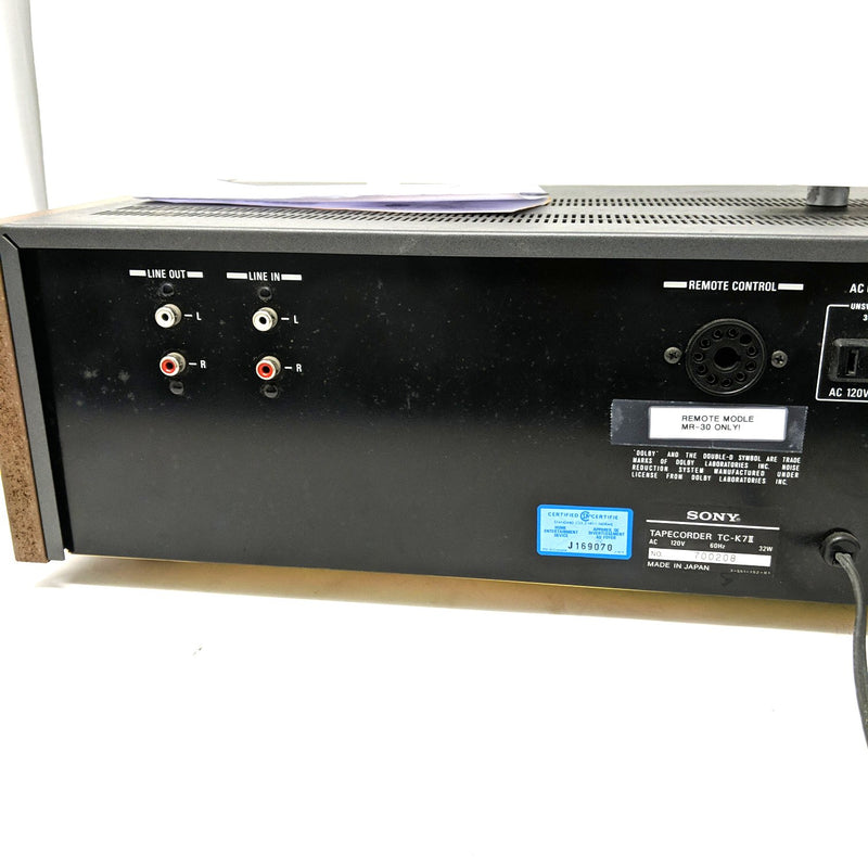 Sony TC-K7 II Stereo Cassette Deck (Tested / Working!)