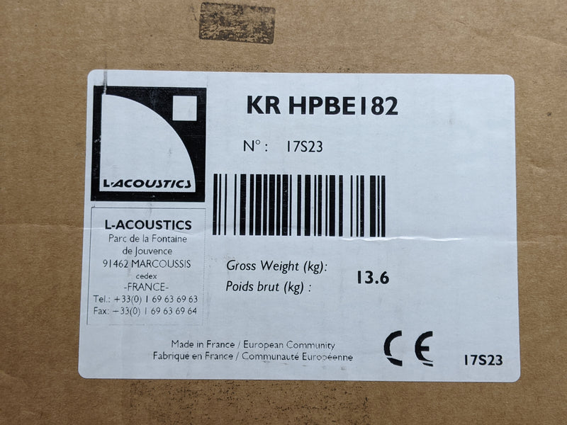 L'Acoustics Model KR HPBE 182 18" Subwoofers (Brand New)